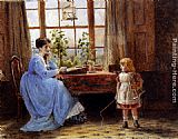 George Goodwin Kilburne A Mother And Child In An Interior painting